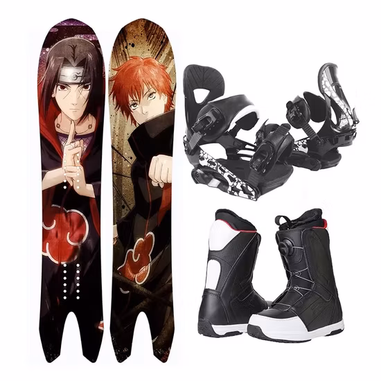 El polvo traga la tabla de snowboard de encargo de la cola de pescado de la base de madera de álamo de la cola